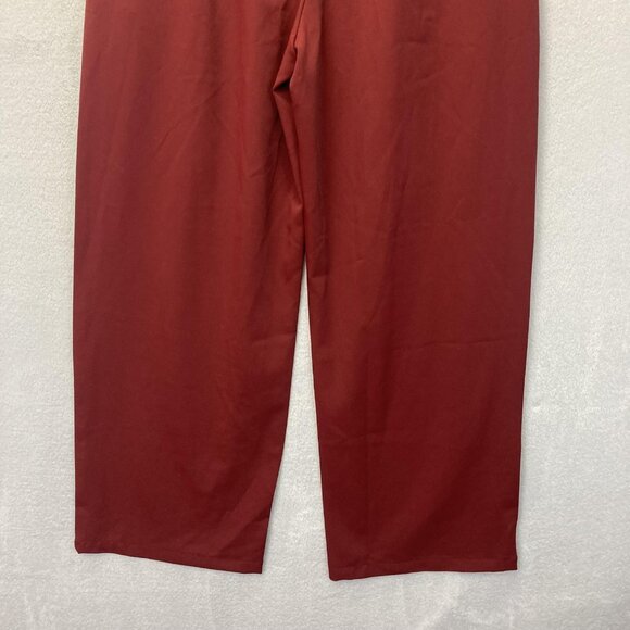 Halara Pleated Wide Leg Pants Womens Medium Petite MP Red High Rise Elastic - Picture 13 of 14